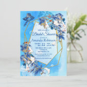 Invitation Aquarelle illustrée Fête des mariées à fleur de lu (Debout devant)