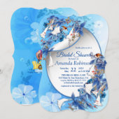 Invitation Aquarelle illustrée Fête des mariées à fleur de lu (Devant / Derrière)