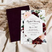 Invitation Aquarelle Illustrée Fête des mariées Tea Party
