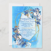 Invitation Aquarelle illustrée Fleur de lune Couple Douche (Devant)