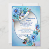 Invitation Aquarelle illustrée Fleur de lune Couple Douche (Devant)