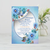 Invitation Aquarelle illustrée Fleur de lune Couple Douche (Debout devant)