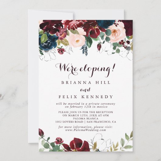 Invitation Aquarelle Illustrée Hiver Réception (Devant)