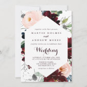 Invitation Aquarelle illustrée Mariage avant et arrière de l' (Devant)