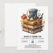 Invitation Aquarelle Imprimable Détective Anniversaire (Devant / Derrière)