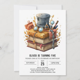 Invitation Aquarelle Imprimable Détective Anniversaire