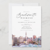 Invitation Aquarelle Indianapolis Indiana Skyline City (Devant)