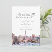 Invitation Aquarelle Indianapolis Indiana Skyline City (Debout devant)