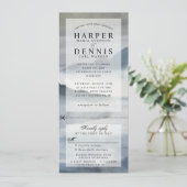 Invitation aquarelle indigo montagnes mariage invite w rsvp (Debout devant)