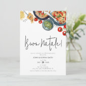 Invitation Aquarelle italienne Buon Natale fête de Noël (Debout devant)