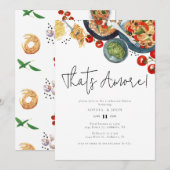 Invitation Aquarelle italienne C'est Amore ! Dîner de répétit (Devant / Derrière)