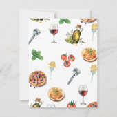 Invitation Aquarelle italienne c'est un dîner de répétition (Dos)