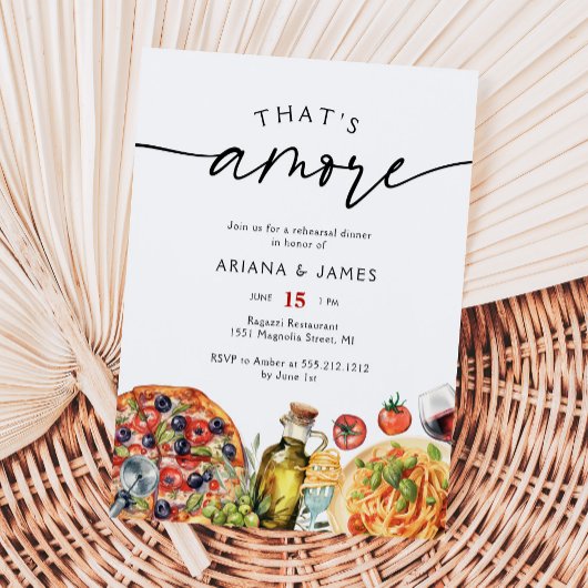 Invitation Aquarelle italienne c'est un dîner de répétition
