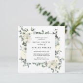 Invitation Aquarelle ivoire | Fête des mariées florale d'Euca (Debout devant)