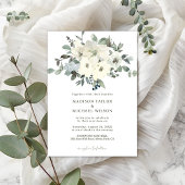 Invitation Aquarelle ivoire Floral Rustique Mariage