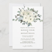 Invitation Aquarelle ivoire Floral Rustique Mariage (Devant)