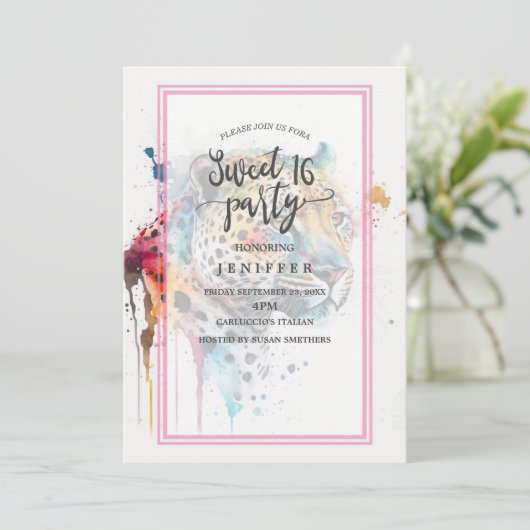 Invitation Aquarelle Jaguar (Debout devant)