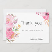 Invitation Aquarelle jardin botanique Merci floral (Devant)