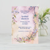 Invitation Aquarelle Jardin Fleur de nuptiale Douche Invitati (Debout devant)