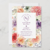 Invitation Aquarelle Jardin Fleur Mariage Floral (Devant)