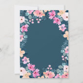 Invitation Aquarelle Jardin Fleurs roses (Dos)