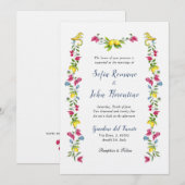 Invitation Aquarelle jardin méditerranéen fleuri (Devant / Derrière)