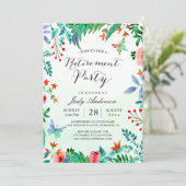Invitation Aquarelle Jardin Vert Floral Retraite Party (Debout devant)