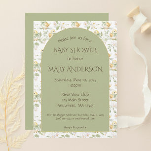Invitation Aquarelle Jaune Bébé Chicks Baby shower Motif