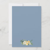 Invitation Aquarelle Jaune Blanc Floral Dusty Blue Mariage (Dos)