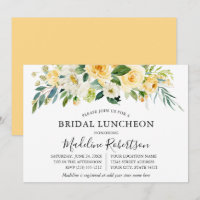 Aquarelle Jaune Blanc Floral Nuptiale