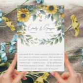Invitation Aquarelle Jaune & Bleu Élégance Mariage Floral