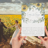 Invitation Aquarelle Jaune & Bleu Élégance Mariage Floral