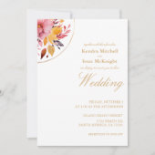Invitation Aquarelle jaune Boho Mariage floral (Devant)