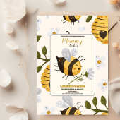 Invitation Aquarelle jaune Bumble Bee Hive Baby shower