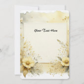 Invitation Aquarelle jaune doux Fleurs et feuillage (Devant)