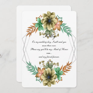 Invitation Aquarelle Jaune Et Orange Florale Maid Of Honor