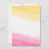 Invitation Aquarelle jaune et rose Mariage élégant (Dos)