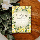 Invitation Aquarelle jaune Floral Parties scintillant or Mari