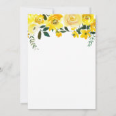 Invitation Aquarelle jaune Floral Surprise 50e anniversaire (Dos)