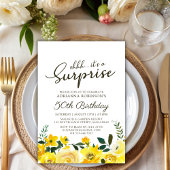 Invitation Aquarelle jaune Floral Surprise 50e anniversaire