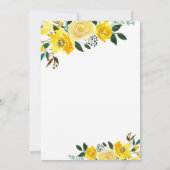 Invitation Aquarelle jaune Floral Surprise 50e anniversaire (Dos)