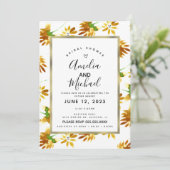 Invitation Aquarelle jaune Florales Printemps Été Botanique (Debout devant)