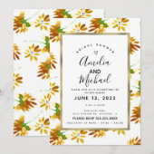 Invitation Aquarelle jaune Florales Printemps Été Botanique (Devant / Derrière)