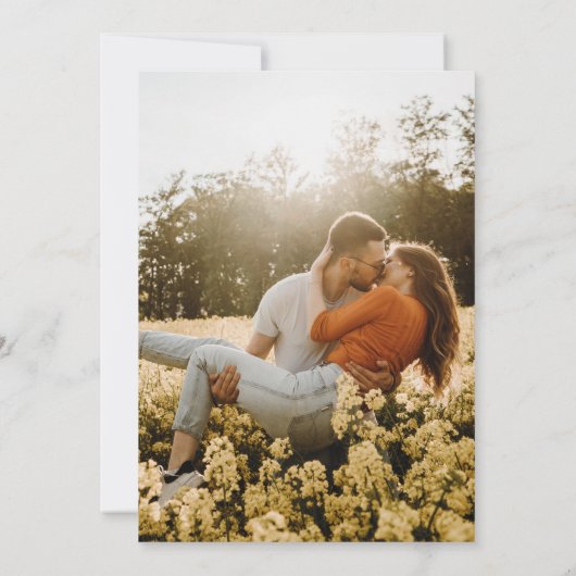 Invitation Aquarelle jaune leucadendron mariage photo (Dos)