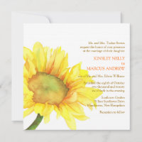 Aquarelle jaune Mariage floral de tournesol