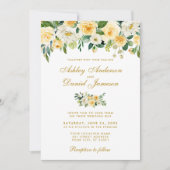 Invitation Aquarelle jaune or blanc Mariage (Devant)