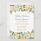 Invitation Aquarelle Jaune Or Vert Mariage Élégant (Devant)