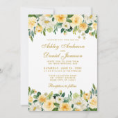 Invitation Aquarelle Jaune Or Vert Mariage élégant (Devant)