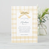 Invitation Aquarelle jaune Plaid et Baby shower de la cale (Debout devant)