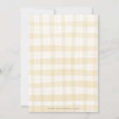 Invitation Aquarelle jaune Plaid et Baby shower de la cale (Dos)